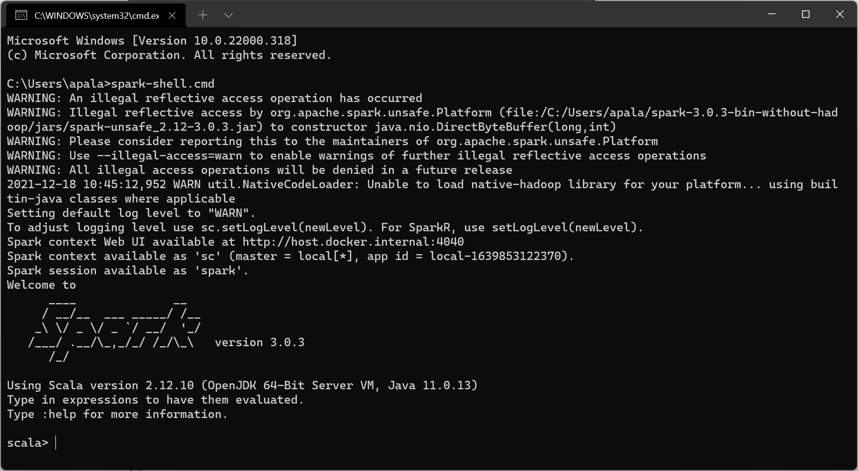 spark-shell on Windows